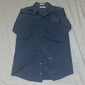 MENS CALVIN KLEIN button up, blue stripped shirt